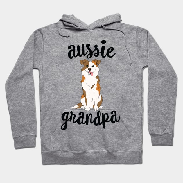 Australian Shepherd Grandpa Pawpa Aussie Dog Grandparent Hoodie by 14thFloorApparel